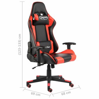 Gamestoel draaibaar PVC rood 8720286193358 8