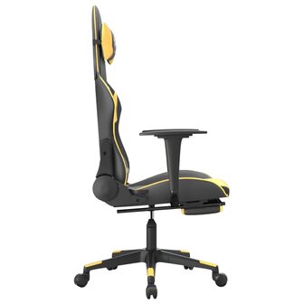 Gamestoel met voetensteun kunstleer zwart en goudkleurig 8720287229100 4
