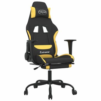 Gamestoel met voetensteun stof zwart en geel 8720287229353 2