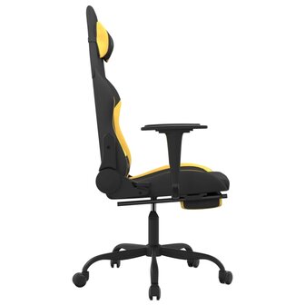Gamestoel met voetensteun stof zwart en geel 8720287229353 4