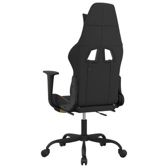 Gamestoel met voetensteun stof zwart en geel 8720287229353 5