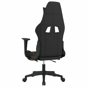 Gamestoel met voetensteun stof zwart en oranje 8720287229568 5
