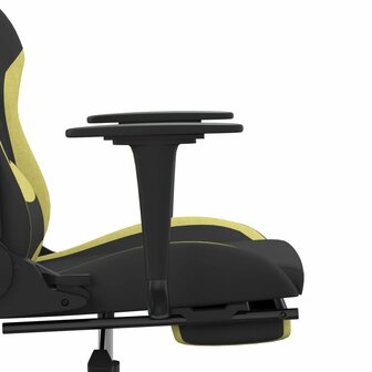 Gamestoel met voetensteun stof zwart en lichtgroen 8720287229575 11