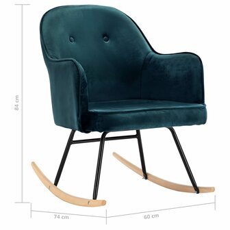 Schommelstoel fluweel blauw 8719883988832 8