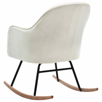 Schommelstoel fluweel cr&egrave;mewit 8719883989235 5