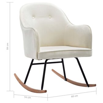 Schommelstoel fluweel cr&egrave;mewit 8719883989235 8