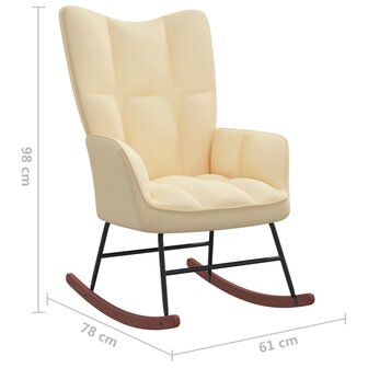 Schommelstoel fluweel cr&egrave;mewit 8720286425190 7