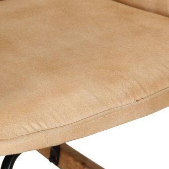 Schommelstoel met voetensteun in vintage stijl canvas cr&egrave;me 8720286772348 8