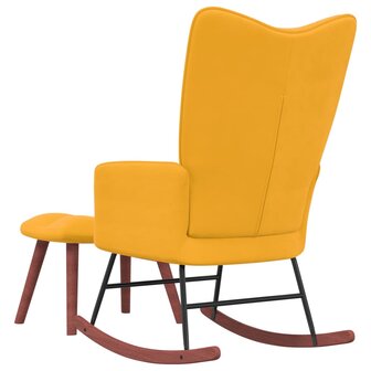 Schommelstoel met voetenbank fluweel mosterdgeel 8720286425282 4