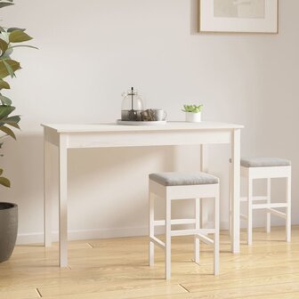 Eettafel 110x55x75 cm massief grenenhout wit 8720287188537 1