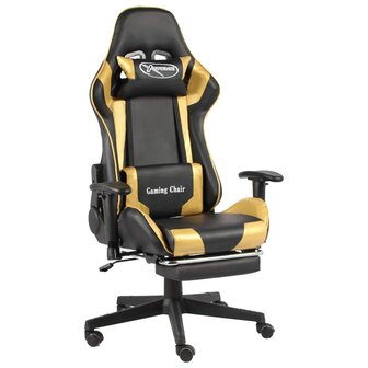 Gamestoel draaibaar met voetensteun PVC goudkleurig 8720286193426 1
