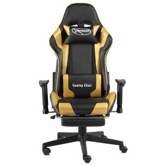 Gamestoel draaibaar met voetensteun PVC goudkleurig 8720286193426 2