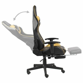 Gamestoel draaibaar met voetensteun PVC goudkleurig 8720286193426 6
