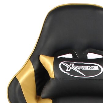 Gamestoel draaibaar met voetensteun PVC goudkleurig 8720286193426 7