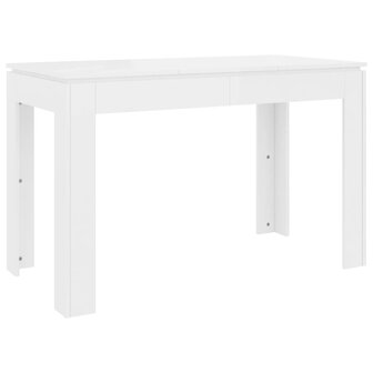 Eettafel 120x60x76 cm bewerkt hout hoogglans wit 8719883786933 6