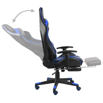 Gamestoel draaibaar met voetensteun PVC blauw 8720286193297 5