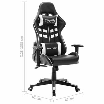 Gamestoel kunstleer zwart en wit 8720286193518 8