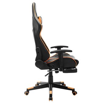 Gamestoel met voetensteun kunstleer zwart en oranje 8720286193600 3