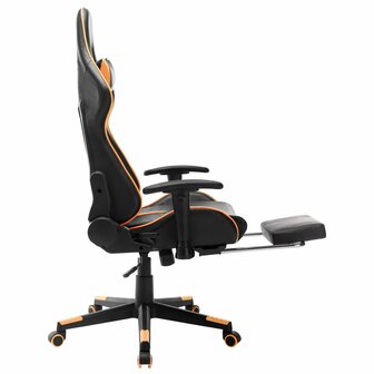 Gamestoel met voetensteun kunstleer zwart en oranje 8720286193600 5