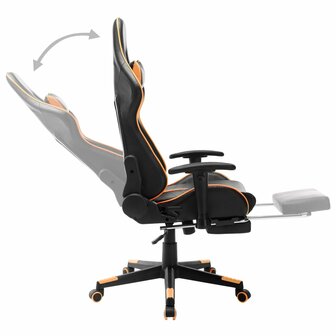 Gamestoel met voetensteun kunstleer zwart en oranje 8720286193600 6