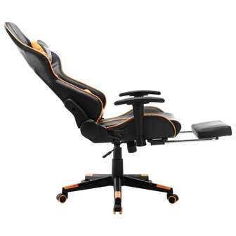 Gamestoel met voetensteun kunstleer zwart en oranje 8720286193600 7
