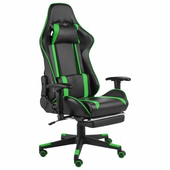 Gamestoel draaibaar met voetensteun PVC groen 8720286193303 1
