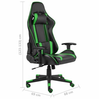 Gamestoel draaibaar PVC groen 8720286193242 8