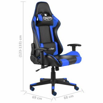 Gamestoel draaibaar PVC blauw 8720286193341 8
