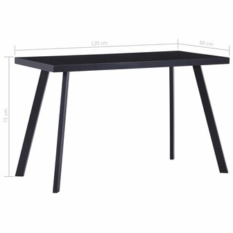 Eettafel 120x60x75 cm gehard glas zwart 8719883600734 5