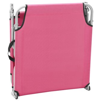 Ligbed inklapbaar staal en stof roze 8720286072806 5