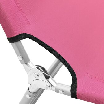 Ligbed inklapbaar staal en stof roze 8720286072806 6