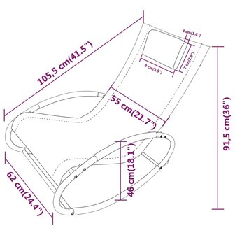 Ligstoel met kussen staal en textileen cr&egrave;mekleurig 8720286671863 7