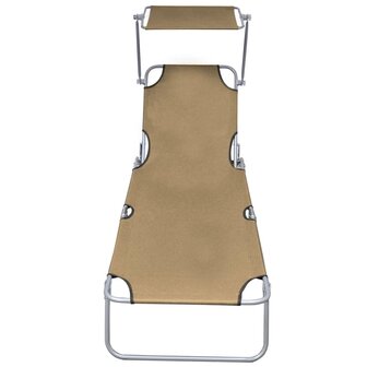 Ligbed met luifel inklapbaar staal taupe 8718475617686 2