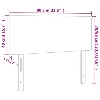 Hoofdbord 80x5x78/88 cm stof lichtgrijs 8720287145684 8