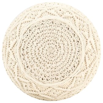 Poef macram&eacute; handgemaakt 45x30 cm katoen 8720286181027 3