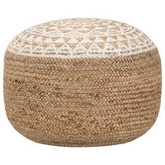 Poef handgemaakt 45x30 cm jute wit 8718475735298 1