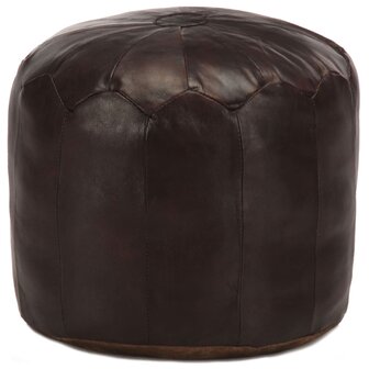 Poef 40x35 cm echt geitenleer donkerbruin 8719883562599 1