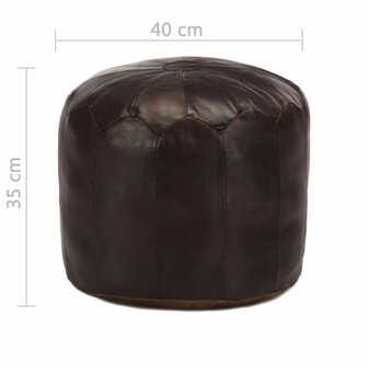Poef 40x35 cm echt geitenleer donkerbruin 8719883562599 4