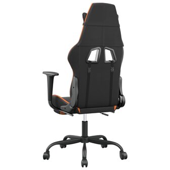 Gamestoel met voetensteun kunstleer zwart en oranje 8720287228684 5