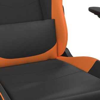 Gamestoel met voetensteun kunstleer zwart en oranje 8720287228684 9