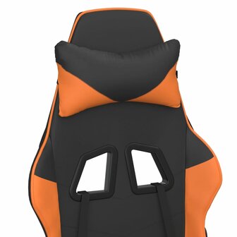 Gamestoel met voetensteun kunstleer zwart en oranje 8720287228684 10