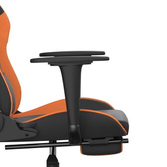 Gamestoel met voetensteun kunstleer zwart en oranje 8720287228684 11