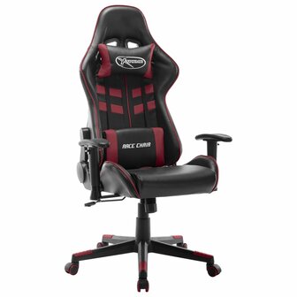 Gamestoel kunstleer zwart en wijnrood 8720286193532 1