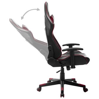 Gamestoel kunstleer zwart en wijnrood 8720286193532 5