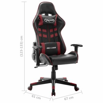 Gamestoel kunstleer zwart en wijnrood 8720286193532 8