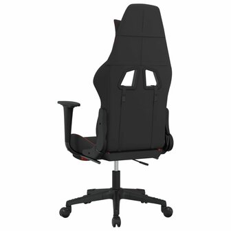 Gamestoel met voetensteun stof zwart en rood 8720287229605 5