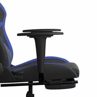 Massage gamestoel met voetensteun kunstleer zwart en blauw 8720287143758 11