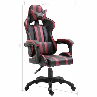 Gamestoel kunstleer wijnrood 8719883568393 9
