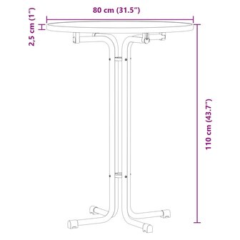 Eettafel &Oslash; 80x110 cm bewerkt hout en staal wit 8721102612862 9
