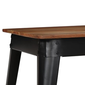 Eettafel 120x60x76 cm massief acaciahout en staal 8718475601975 6